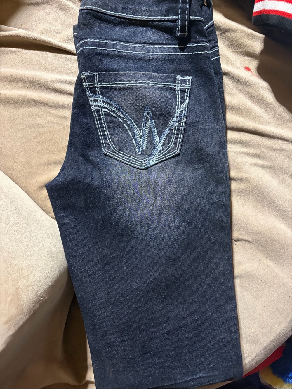 Warehouse Women’s Navy Skinny Jeans with Contrast Pocket Stitching